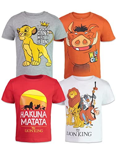 Disney Lion King Simba Nala Timon Little Boys 4 Pack T-Shirts 7