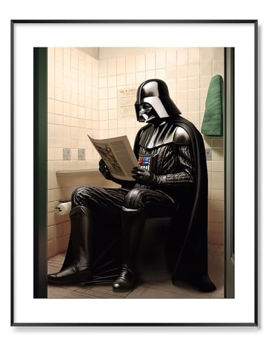 Star Wars Bathroom wall art, paintings wall decor aesthetic, Darth Vader Stormtrooper Yoda star wars poster for Bathroom Wall Decor, Ready to Frame or replacement,humor and personality to your