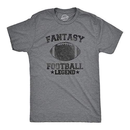 Mens Fantasy Football Legend Funny T Shirt Season Novelty Graphic Dad Gameday Mens Funny T Shirts Dad Joke T Shirt for Men Funny Football T Shirt Novelty Dark Grey L