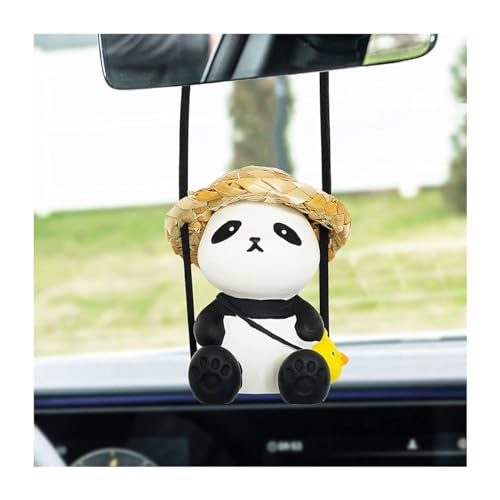 LKAHG Swing Panda Car Hanging Ornament, Super Cute Automotive Rear View Mirror Pendant Gift for Women Men Kids, Vehicle Interior Decoration Accessories, Universal for Car, Home, Office (Panda)