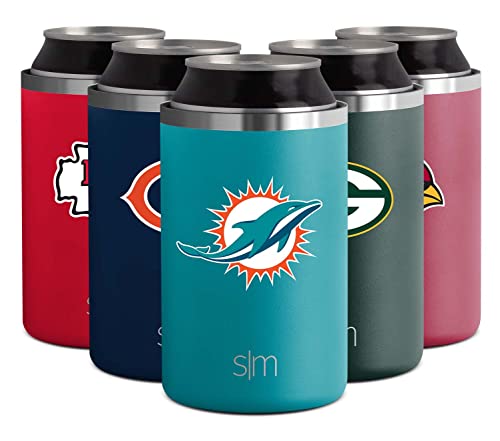 Simple Modern Officially Licensed NFL Miami Dolphins Gifts for Men, Women, Dads, Fathers Day | Insulated Ranger Can Cooler for Standard 12oz Cans - Beer, Seltzer, and Soda