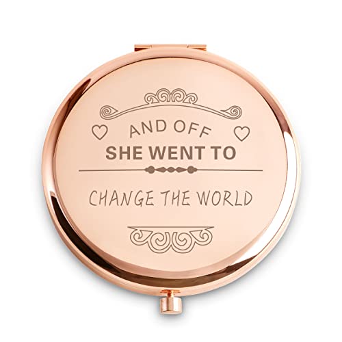 Graduation Gifts for Her, Inspirational Gifts for Women, Personalized Friendship Gifts, Unique Mothers Day Birthday Gift Daughter College Girls Coworkers Best Friends Female, Engraved Compact Mirror