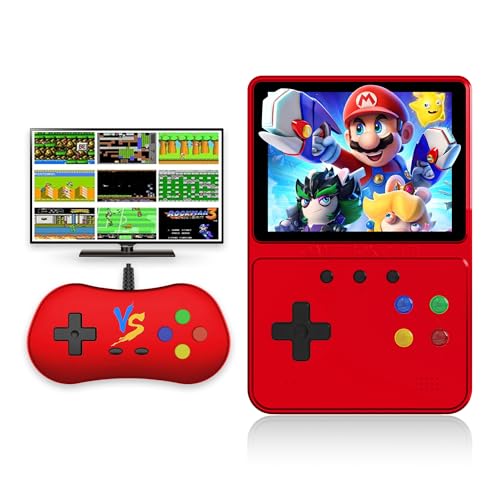 ToySafari Retro Portable Handheld Game Console to 500 FC Classic Games Anytime Anywhere, 3.5In Screen Handheld Video Game Console 1200mAh, Game Boy Support for Connecting TV & Two Players(Red)