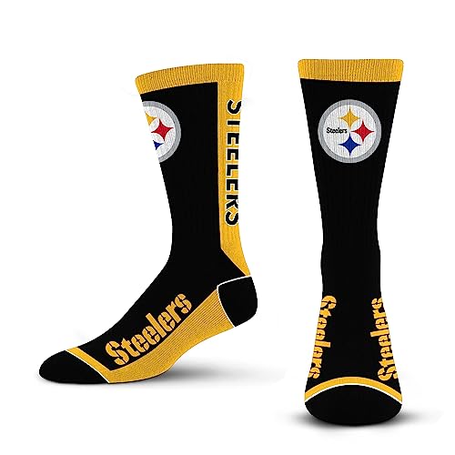 For Bare Feet NFL PITTSBURGH STEELERS MVP Crew Sock Team Color Large