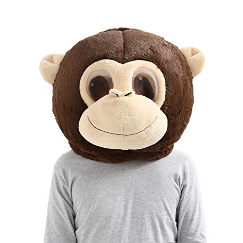 NQBRNG Plush Halloween Monkey Head Mask Mascot Costume