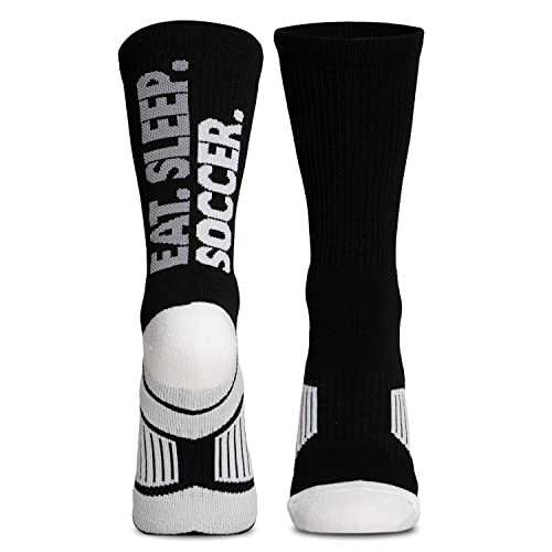 ChalkTalkSPORTS Soccer Athletic Woven Mid-Calf Socks | Eat Sleep Soccer | Youth Size