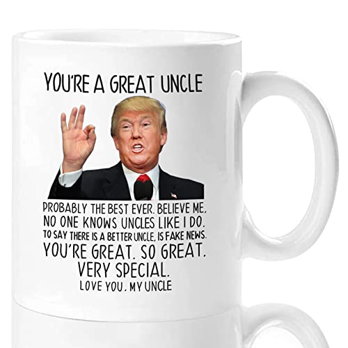 Aurahouse Funny Gifts for Uncle from Niece Nephew, You're A Great Uncle 11 Oz Coffee Mug, Best Uncle Gifts, Uncle Birthday Gifts, Father's Day Gifts for Uncle Gag Christmas Cup (White)