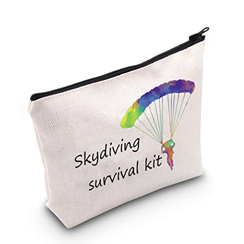 POFULL Sky Diving Gifts Skydiving Survival Kit Parachute Jump Gift Skydiver Adventure Zipper Pouch Bag (Skydiving survival kit bag)