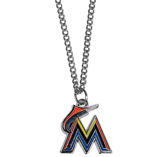 Siskiyou Sports MLB Miami Marlins Women's Chain Necklace with Small Pendant, 20'