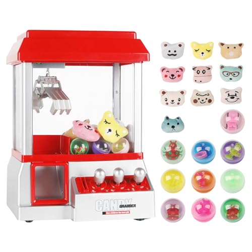 VevKoy Claw Machine for Kids, Mini Arcade Candy Claw Game Prizes Grabber Toy,Mini Vending Machines,Prize Dispenser Toy for Boy Girls（20 Random Mini Toys ）