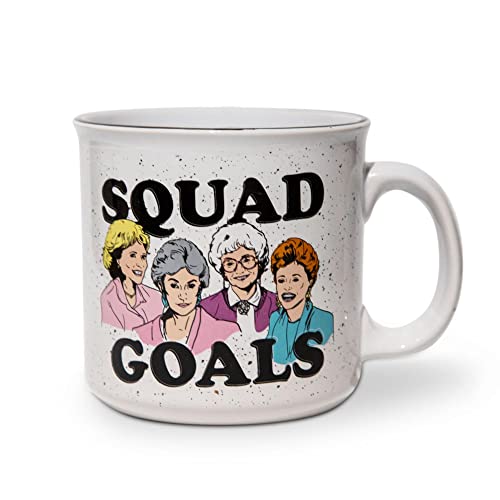 Silver Buffalo Golden Girls Squad Goals Group Ceramic Camper Mug, 20 Ounces, 20oz Squad Goals, 1 Count (Pack of 1)