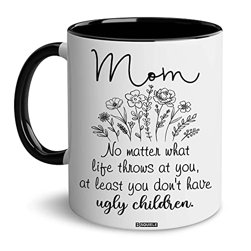 BSQUIELE Mom Gifts - Mothers Day Gift For Mom - Mom Mug - Christmas, Birthday Gifts For Women, Mother, Mama, Mami, Her, Wife, Mrs, Bride to be, Grandma, Aunt From Child, Son, Daughter 11OZ