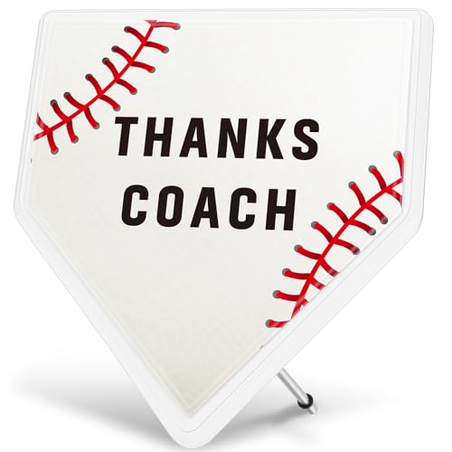 DoubleFill Baseball Softball Home Plate Plaque Thanks Coach Baseball Softball Coach Gifts from Team for Trophy Sign Award Accessories, 9 x 10 Inches (Baseball)