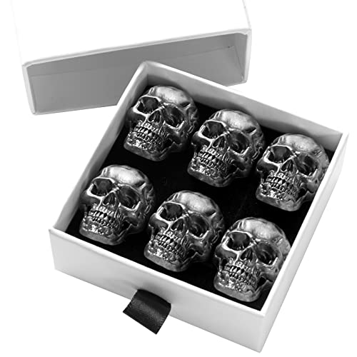 6 Pcs Skull Refrigerator Magnets,Cool,Strong,Cute,Funny Goth Fridge Magnets for Adults, for Kitchen Decor,Office Whiteboards, and Lockers, Pins for Maps, Calendars, Files, Notes, and Photos (Black)