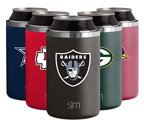 Simple Modern Officially Licensed NFL Las Vegas Raiders Gifts for Men, Women, Dads, Fathers Day | Insulated Ranger Can Cooler for Standard 12oz Cans - Beer, Seltzer, and Soda