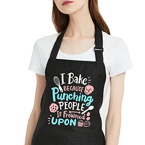 Gvlrbut Funny Aprons for Women with Pockets - Baking Gifts for Bakers Cute Cooking Aprons for Men Chef Kitchen, Baking Accessories for Dad Mom Friends Birthday Mother’s Day Husband Wife