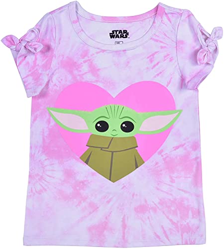 STAR WARS The Mandalorian Grogu Girls T-Shirt for Toddler and Little Kids – Purple