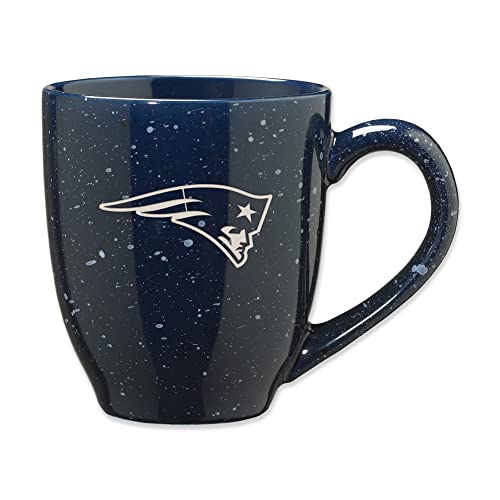 Rico Industries NFL Football New England Patriots Primary 16 oz Team Color Laser Engraved Ceramic Coffee Mug