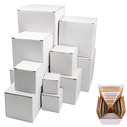 KeaJuidy 12pcs Prank Gift Box Nesting Gift Boxes Assorted Size Surprise Box Square Funny Gag Gift Nesting Cartons Great for Christmas Birthday Wrapping Presents or Decoration (2-6.3 Inch) (1 Set)