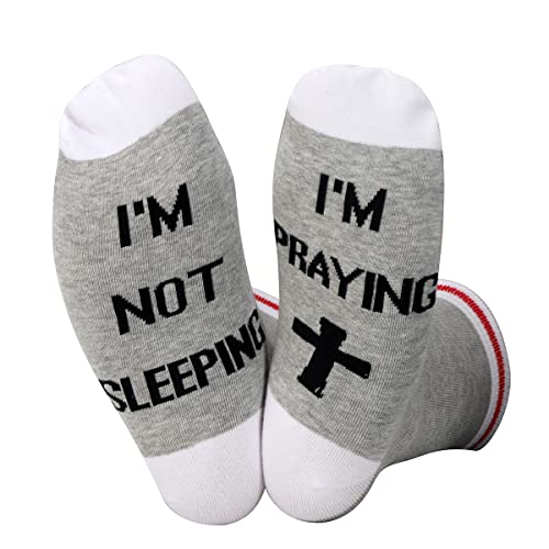ZJXHPO Christian Faith Socks Deacon Socks I'm Not Sleeping I'm Praying Sock Pastor Appreciation Gift (Praying sock)