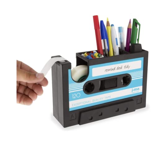 Creative Tape Pen Holder, Retro Cassette Tape Dispenser, Stationery Desk Tidy Container, Office Supplies Organizer Pencil Cup