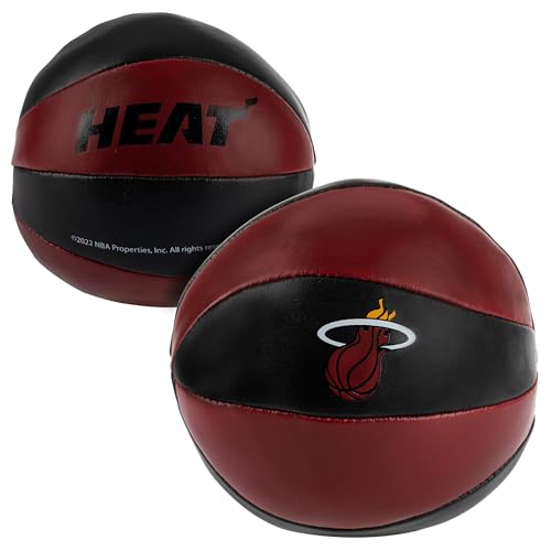 Franklin Sports NBA Miami Heat Toy Basketballs - 2 Pack of Kids Soft Mini Basketballs for Over The Door + Indoor Hoops - NBA Fan Shop Kids Soft Toy Basketballs - (2) Mini Balls Included