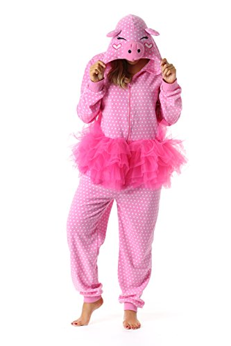Just Love 6352-M Adult Onesie Womens Pajamas,Pig in Tutu,Medium