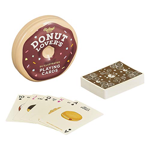 Ridley’s Donut Lover’s Deck of Index Playing Cards – 52 Beautifully Hand-Illustrated Donut Playing Cards – Includes a Durable Storage Tin for Easy Travel – Makes a Unique Gift Idea