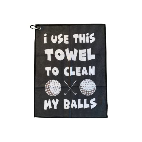 ShankIt Golf Funny Golf Microfiber Cleaning Cloth for Golf Balls - Includes Towel Clip for Golf Bags & Clubs - Perfect Funny Gift for Any Golf Fan