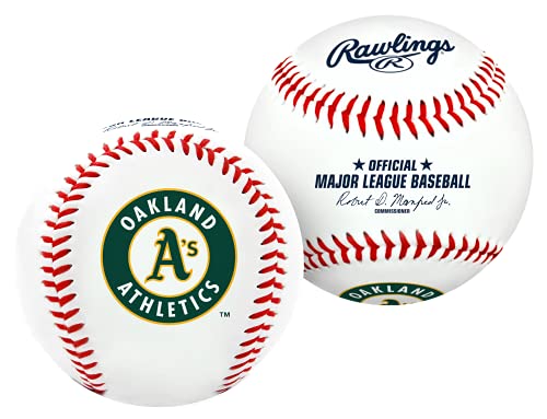 Rawlings MLB Oakland Athletics Team Logo Baseball, White, 1