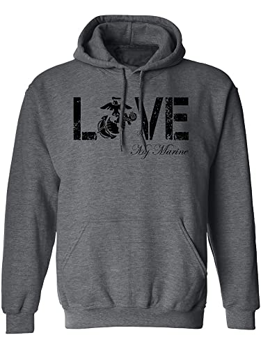 zerogravitee LOVE my Marine Hooded Sweatshirt in Dark Heather - Medium