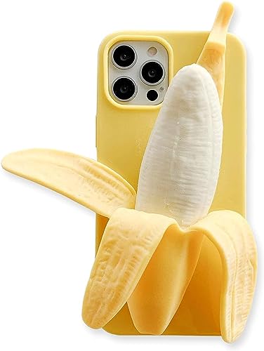 SGVAHY Cute Case for iPhone XR, Fun 3D Cartoon Banana Design Soft TPU Silicone Back Cover Decompression Slim Shockproof Protective Shell for iPhone XR (Banana A, iPhone XR)