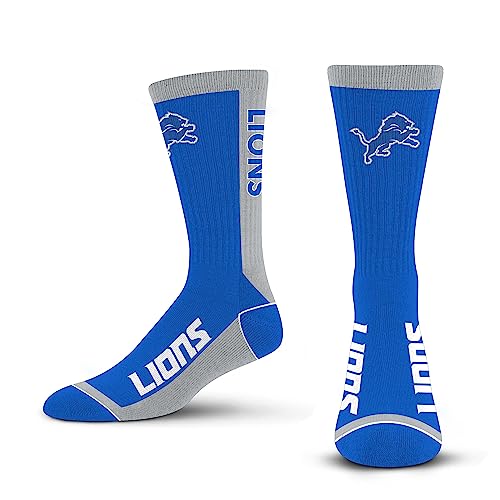 For Bare Feet NFL DETROIT LIONS MVP Crew Sock Team Color Large
