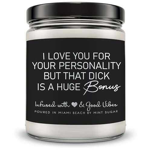 Candle Gifts for Men Funny, Boyfriend Candle, Made in USA, 9 oz, Black Ice Aroma by Mint Sugar Candle