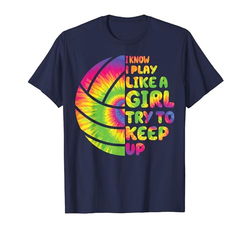 Funny volleyball t shirt Kids Teen Girls Player Tie Dye T-Shirt