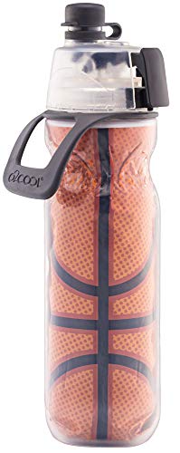 O2COOL Mist N' Sip Insulated Water Squeeze Bottle-20 oz, 20 Ounce, Basketball (HMCDP31)