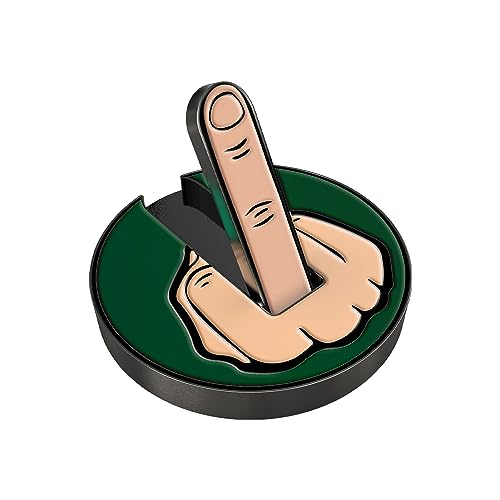 Ultimate Middle Finger Golf Ball Marker with Magnetic Hat Clip | Alignment Ball Mark | Funny Golf Accessories - Great Gift for Golf Lovers Golf Cap Premium Gifts - Golf Enthusiasts Gifts (Green)