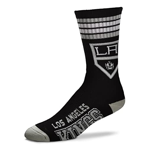 For Bare Feet FBF NHL Los Angeles Kings 4 Stripe Deuce Crew Sock Team Color YOUTH