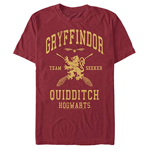 Harry Potter Men's Gryffindor Quidditch SeekerT-Shirt, Cardinal, XX-Large