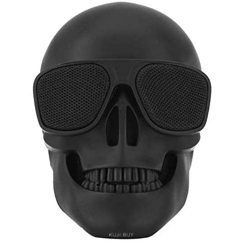 Head Shape Portable Speaker Wireless Bluetooth 4.1 MP3 Stereo Player for PC Laptop Mac Phone Audio Player Travel Unique Gift Party Outdoor Speakers (Black Skull)