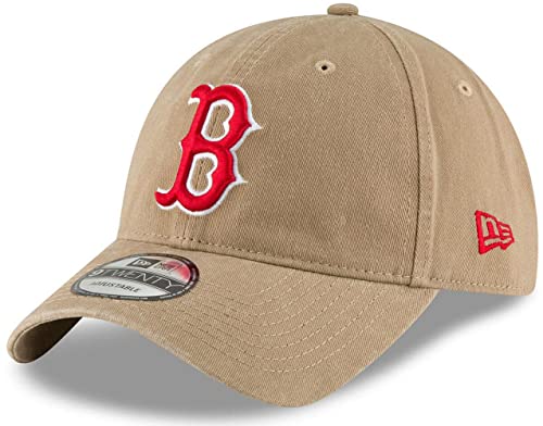 New Era MLB Khaki Core Classic 9TWENTY Adjustable Hat Cap One Size Fits All (Boston Red Sox Khaki)