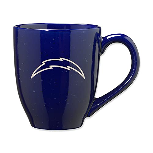 Rico Industries NFL Football Los Angeles Chargers Primary 16 oz Team Color Laser Engraved Ceramic Coffee Mug