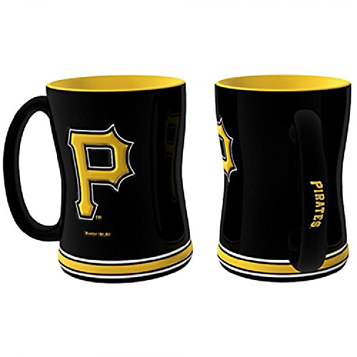 Boelter Brands MLB Pittsburgh Pirates Coffee Mug14oz Sculpted Relief, Team Color, 14 Ounce