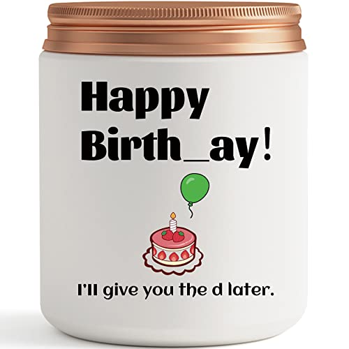 Funny Birthday Gifts for Girlfriend, Wife, Her, Fiancee- Unique Couple Happy Birthday Gift Ideas- Gag Women Bday Party Candle Presents from Boyfriend Husband Fiance Him- Lavender