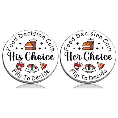 IURFURT Funny Couple Gifts Food Decision Coin Anniversary Valentines Day Gifts for Couple Double-Sided Date Night Idea Gifts for Boyfriend Girlfriend Wife Husband Birthday Wedding Gifts for Him Her