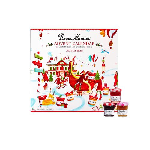 Bonne Maman 2023 Limited Edition Advent Calendar, 23 Mini Spreads and 1 Honey