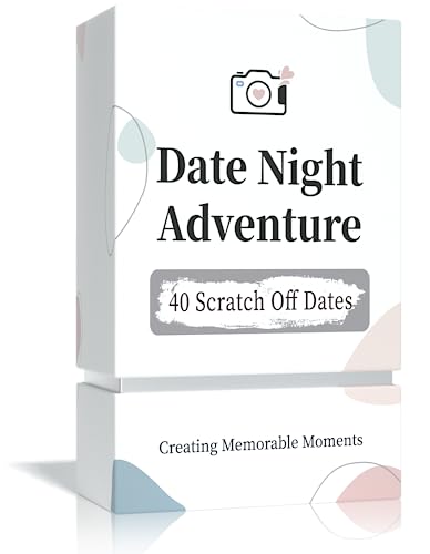 Tryuunion 40 Date Ideas Card Games for Couples Date Night - Unique Date Deck Scratch Off Cards, Gifts for Boyfriend - Romantic Newlywed and Wedding Anniversary Couples Gifts for Him and Her