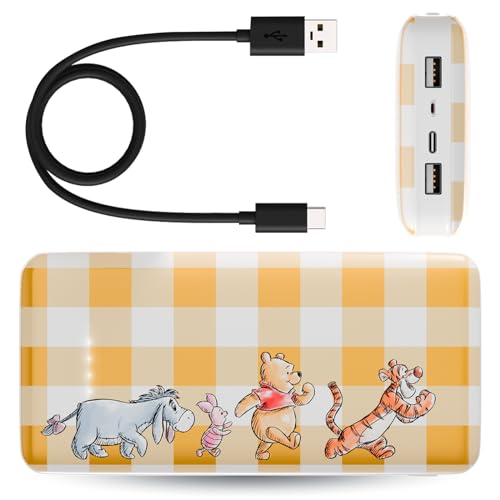 Disney Winnie The Pooh 10,000Mah Power Bank- Universally Compatible Portable Phone Charger Battery Pack w/USB Charging Port - Classic Winnie The Pooh Gifts for Women, Men, Teens and Kids