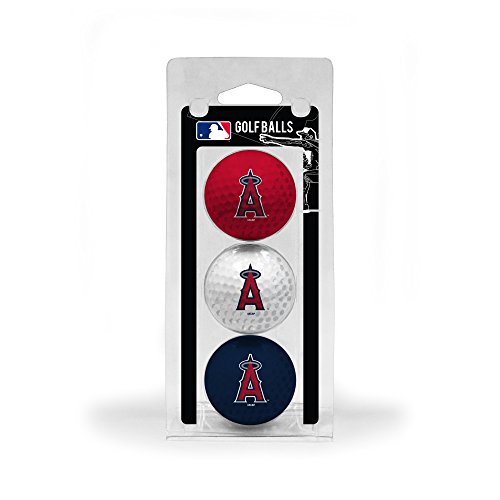 Team Golf MLB Los Angeles Angels 3 Golf Ball Pack Regulation Size Golf Balls, 3 Pack, Full Color Durable Team Imprint