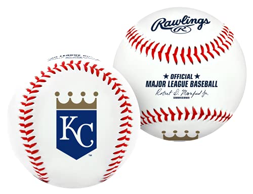 Rawlings MLB Kansas City Royals Team Logo Baseball, Official, White